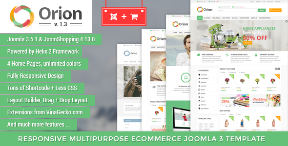 Orion 1.0.0 - Businesses & e-Commerce Joomla Template