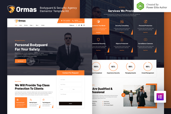 Ormas  Bodyguard & Security Agency Elementor Template Kit