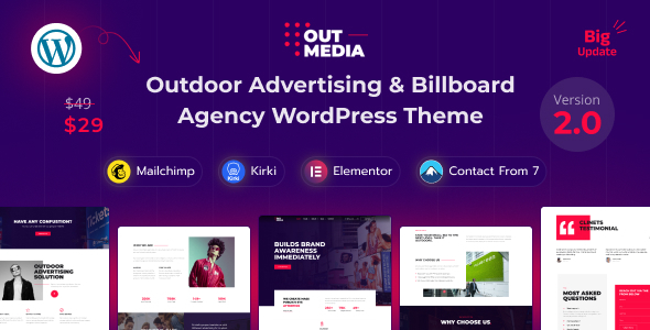 Outmedia 0.0.6 - Outdoor Advertising & Billboard Agency WordPress Theme