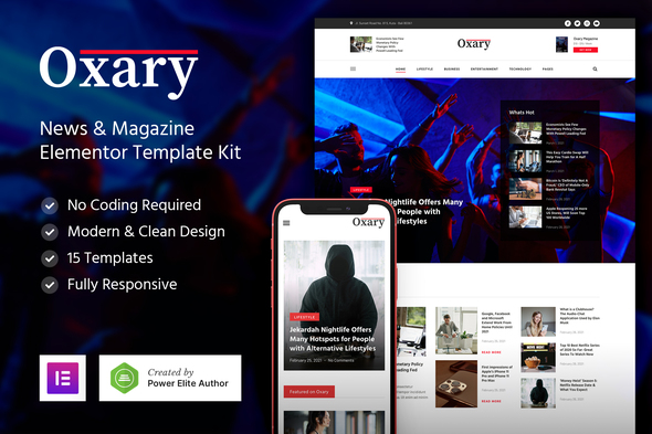 Oxary  News & Magazine Elementor Template Kit