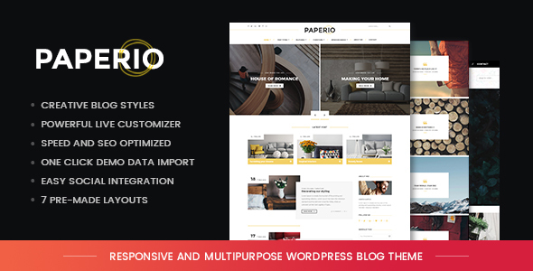 Paperio 7.0.0 - Responsive and Multipurpose WordPress Blog Theme
