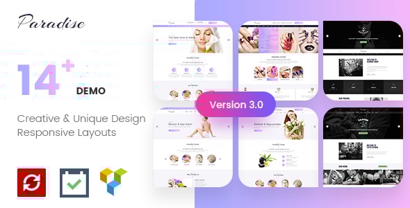 Paradise 5.2.3 - Multipurpose Beauty & Spa Haircut Nail Tattoo WordPress Theme