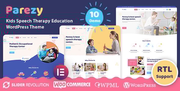 Parezy 2.3.1 - Kids Speech Therapy Education WordPress Theme