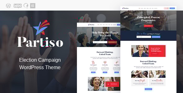 Partiso 1.1.13 - Political WordPress Theme for Party & Candidate