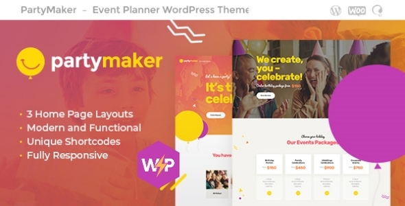 PartyMaker 1.1.15 - Event Planner & Wedding Agency WordPress Theme