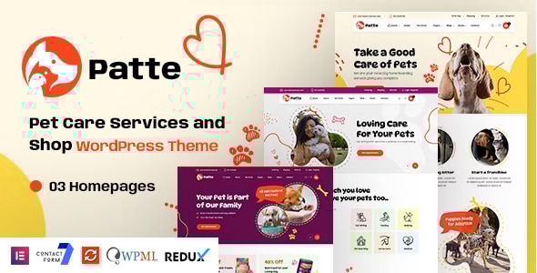 Patte - Pet Care & Pet Shop WordPress Theme
