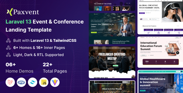 Paxvent - Laravel 13 Event & Conference Landing Template