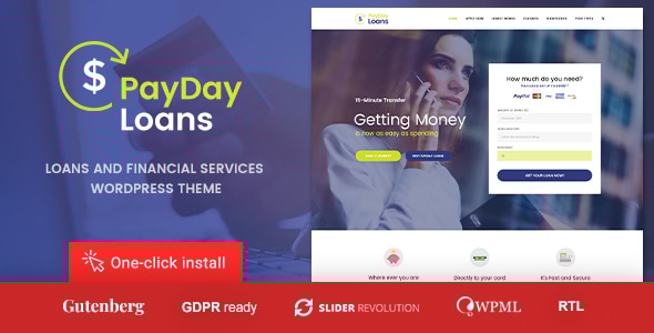 Payday Loans 1.3.0 - Banking  Loan Business and Finance WordPress Theme