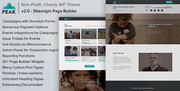 Peak 1.8 - Charity Nonprofit WordPress Theme