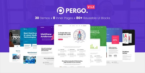 Pergo 1.2 - Multipurpose Landing Page Theme for App Product Construction & Business Marketing Website