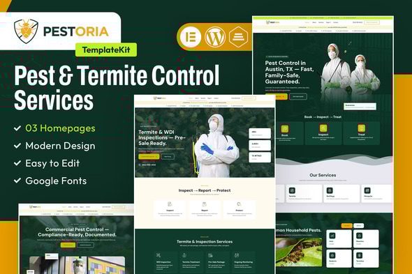 Pestoria - Pest & Termite Control Services Elementor Template Kit