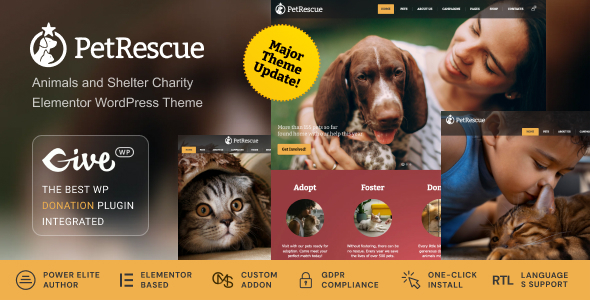 Pet Rescue 1.4.9 - Animals and Shelter Charity WP Theme