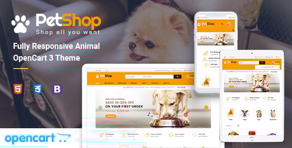 PetShop 3.0 - Responsive Pet Store OpenCart 3 Theme