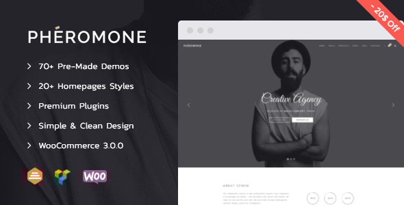 Pheromone 1.3.2 - Creative Multi-Concept WordPress Theme