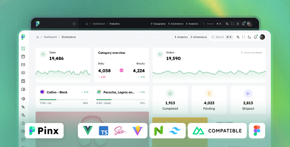 Pinx - Vuejs  Nuxt Tailwind  Naive Admin Dashboard Template