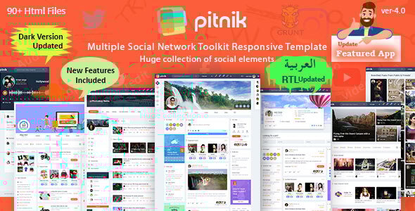 Pitnik 4.0 - Online Social Network Community with Live Streaming UI Toolkit Responsive Template