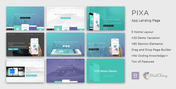 Pixa 1.1.2 - App Landing Page