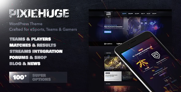 PixieHuge 6.5 - eSports Gaming Theme For Clans & Organizations