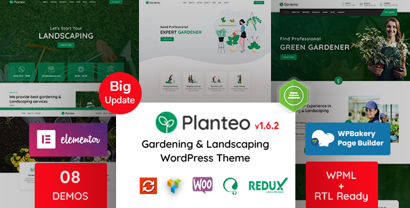 Planteo 6.8 - Gardening and Landscaping WordPress Theme