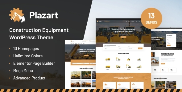 Plazart 1.1.9 - Construction Equipment WordPress Theme