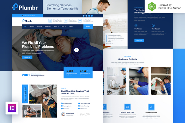 Plumbr  Plumbing Services Elementor Template Kit