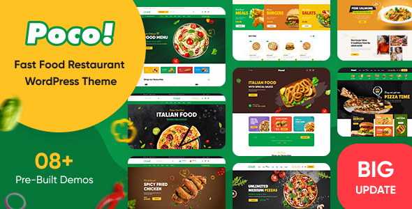Poco 9.3.1 - Fast Food Restaurant WordPress Theme