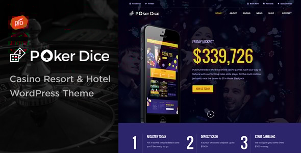 Poker Dice 2.5 - Casino Resort & Hotel WordPress Theme