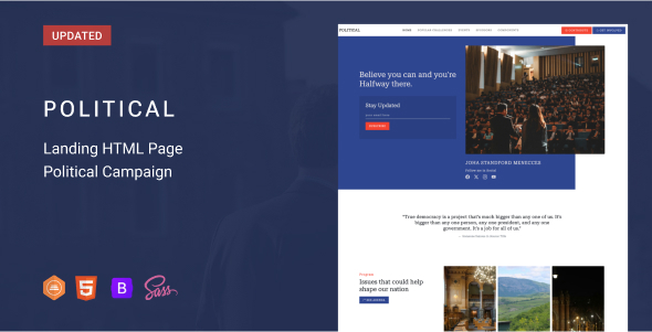 Political 1.6 - Candidate Html Landing Page