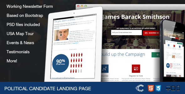 Political Candidate 1.1 - Responsive Landing Page