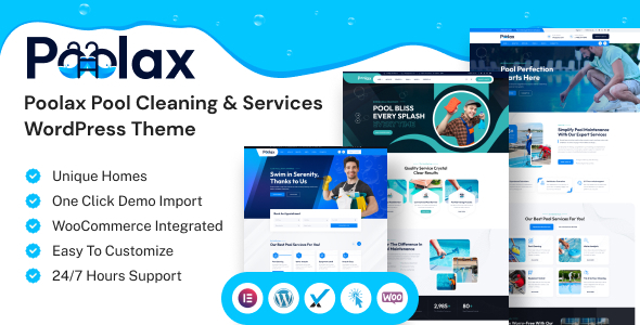 Poolax 1.0 - Pool Cleaning & Services WordPress Theme