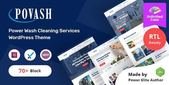 Povash  Power Wash  WordPress Theme  RTL