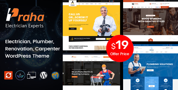Praha 2.5 - Electrician Experts WordPress Theme