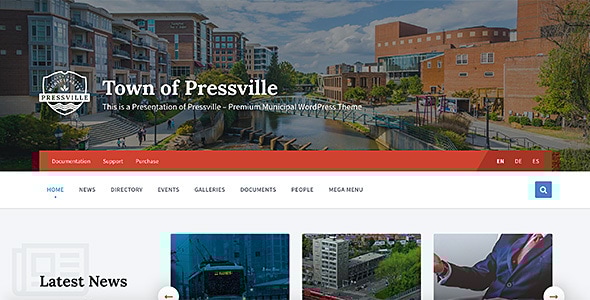Pressville 2.6.17 - Municipal & City Government WordPress Theme