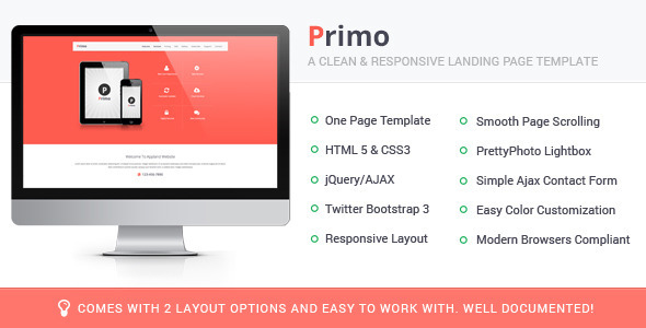Primo 1.0.2 - Responsive Landing Page Template