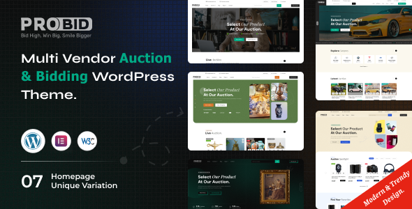 Probid 1.1.0 - Multi Vendor Auctions WooCommerce WordPress Theme