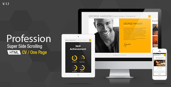Profession 1.1 - CV Resume HTML Template