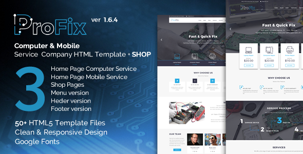 ProFix 1.6.6 - Computer & Mobile Phone Repair Service Company  Shop HTML5 Template