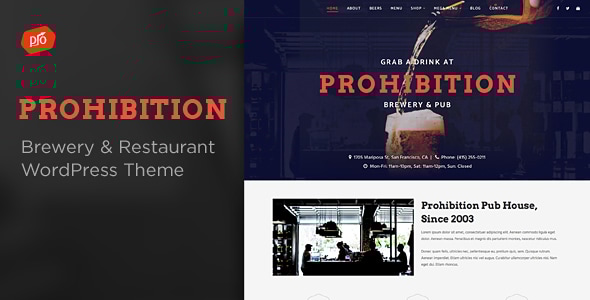 Prohibition 2.9 - Brewery & Restaurant WordPress Theme