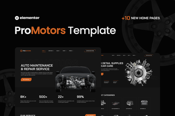 ProMotors  Car Service and Detailing Elementor Pro Template Kit