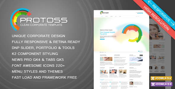 Protoss Clean Corporate Template For Joomla