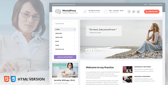 Psychology 1.0 - Counseling & Medical Website Template  MentalPress