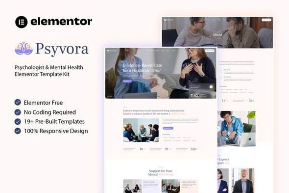 Psyvora - Psychologist & Mental Health Elementor Template Kit