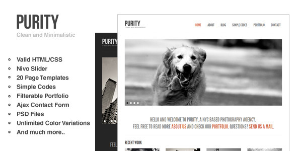 Purity 1.1 - Responsive Clean Minimal & Bold Template