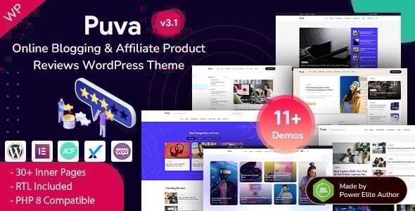 Puva 3.1 - Online Blogging & Affiliate Product Review WordPress Theme
