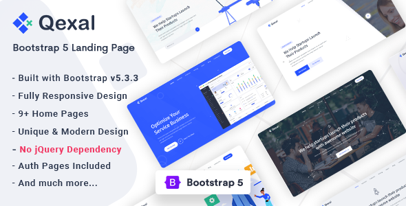Qexal 5.3.3 - Bootstrap 5 Landing Page Template