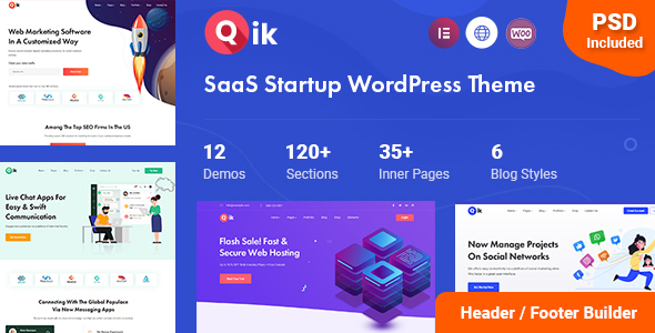 Qik 1.0.3 - SaaS Startup WordPress Theme