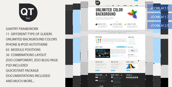 QT - Clean and Fresh Styles Joomla Template