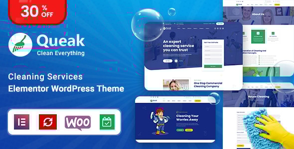 Queak 3.1 - Cleaning Services WordPress Theme