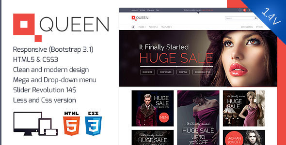 Queen 1.1 - Responsive E-Commerce Template v 1.4