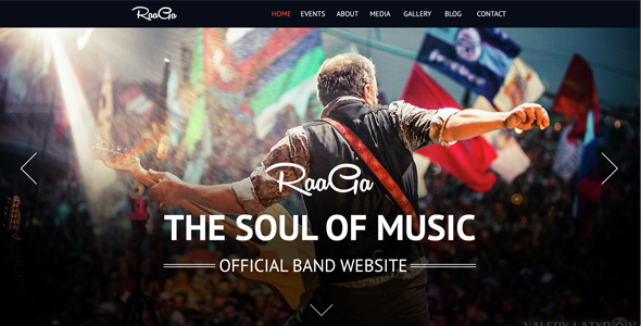 Raaga 1.2 - Responsive Parallax Template for Bands